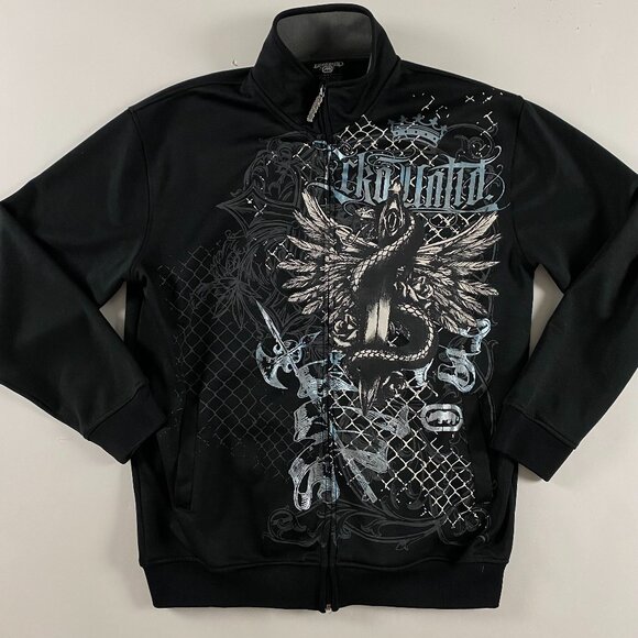 Ecko Unltd MMA Track Jacket Men's Large Snake Sword Angel Wings Unlimited - Picture 1 of 13